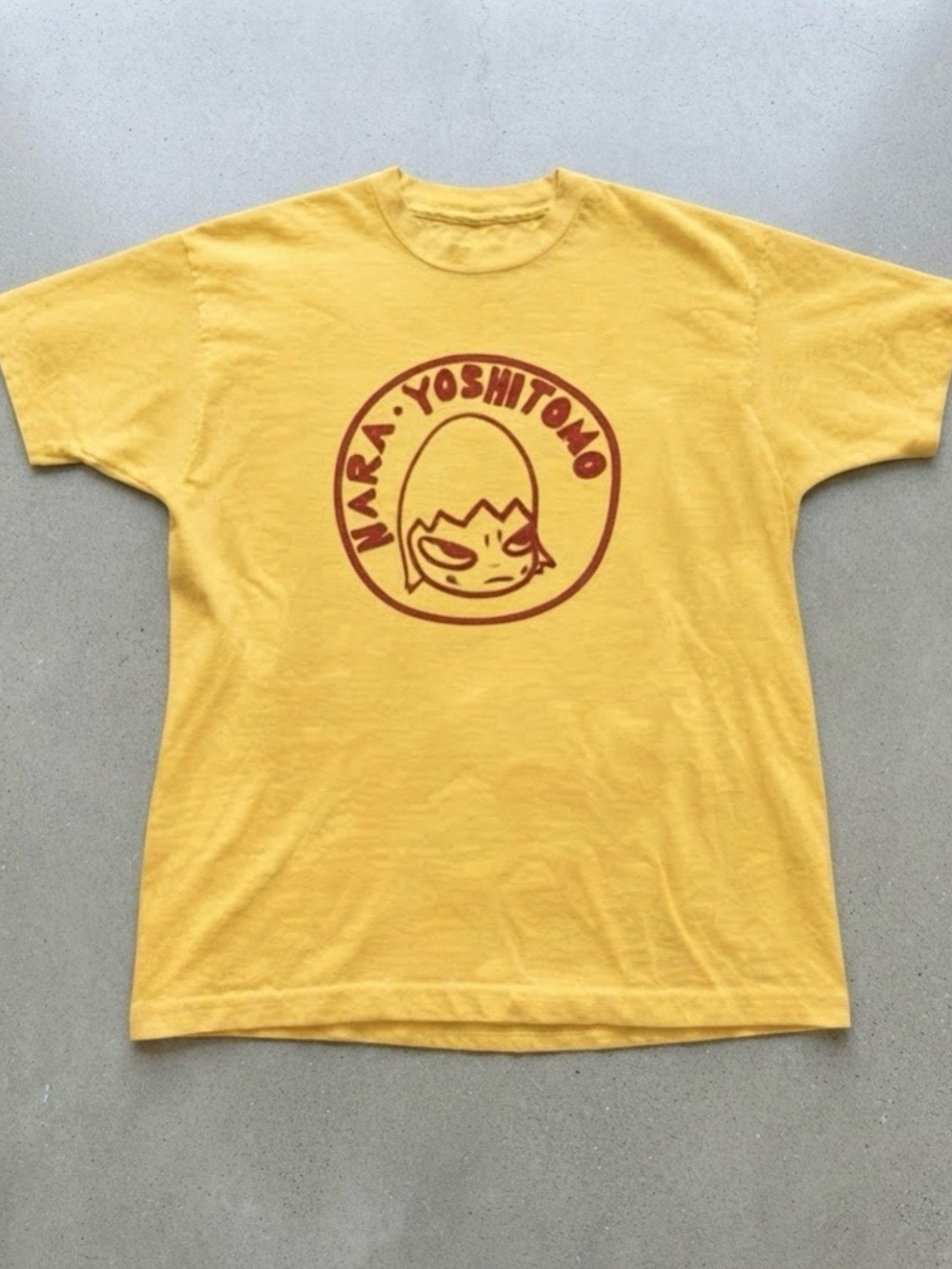 Yoshitomo Nara Art Graphic Yellow Cotton Gildan T-Shirt